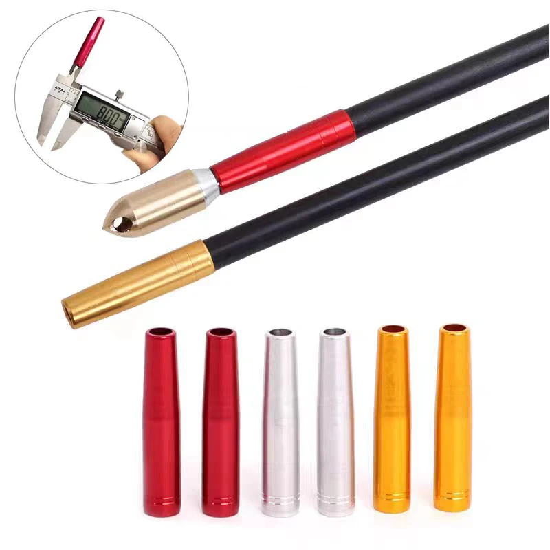 12pcs OD 8mm Aluminum Arrow Outer Insert Seat Replaceable Arrow Point Adapter Wooden Bamboo Arrows Connect Bow Hunting Accessory
