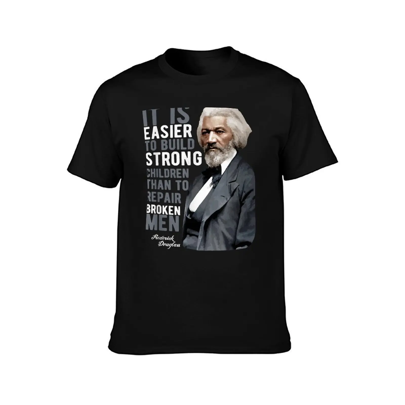 Frederick Douglass T-Shirt, Summer Casual Cotton Tee, Oversized Streetwear Tops, Vintage Graphic Print, Loose Fit Short Sleeve