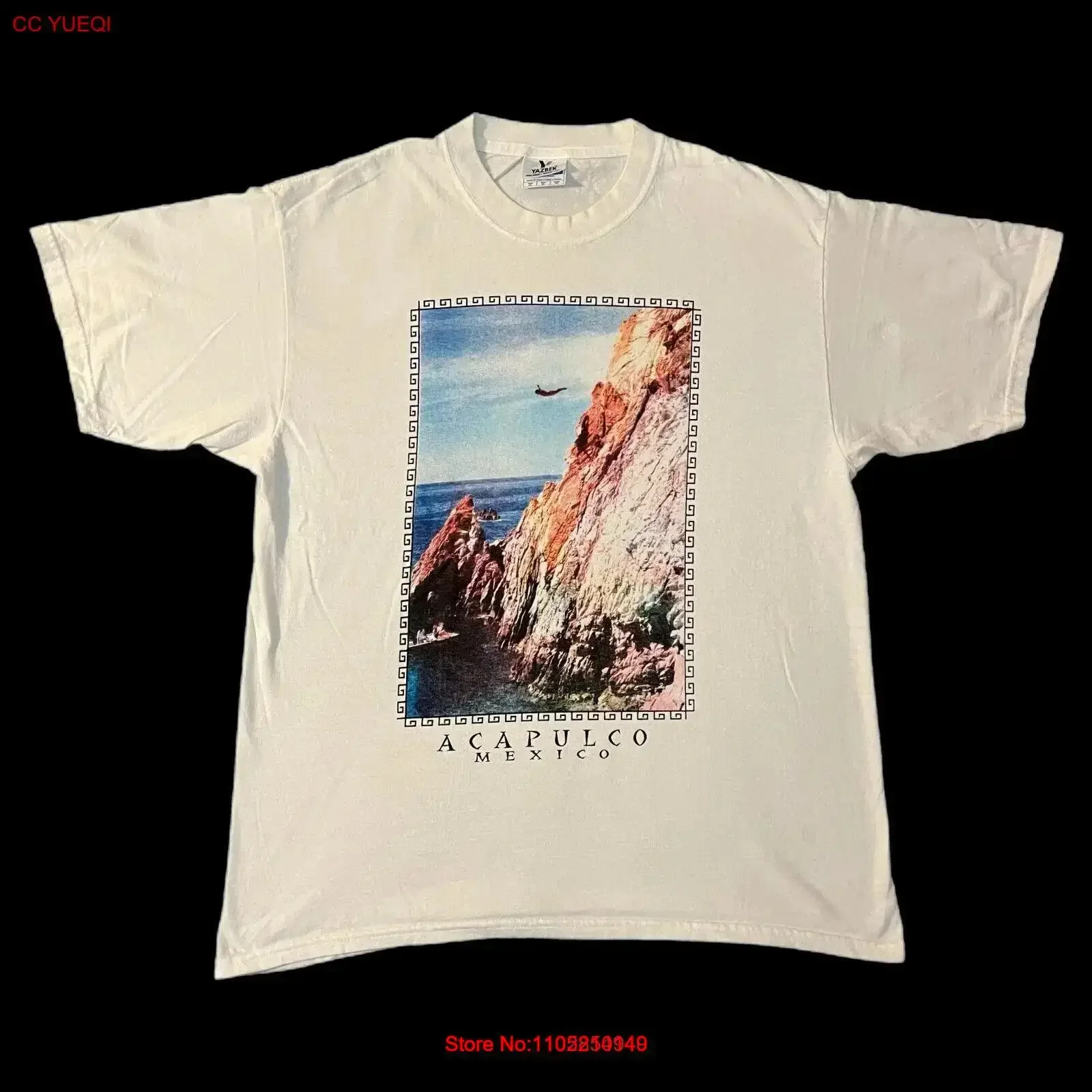 

Винтажная белая футболка 90-х годов Acapulco Mexico Destination Travel, размер XL, винтажная стираная уличная одежда, слегка модельерская одежда