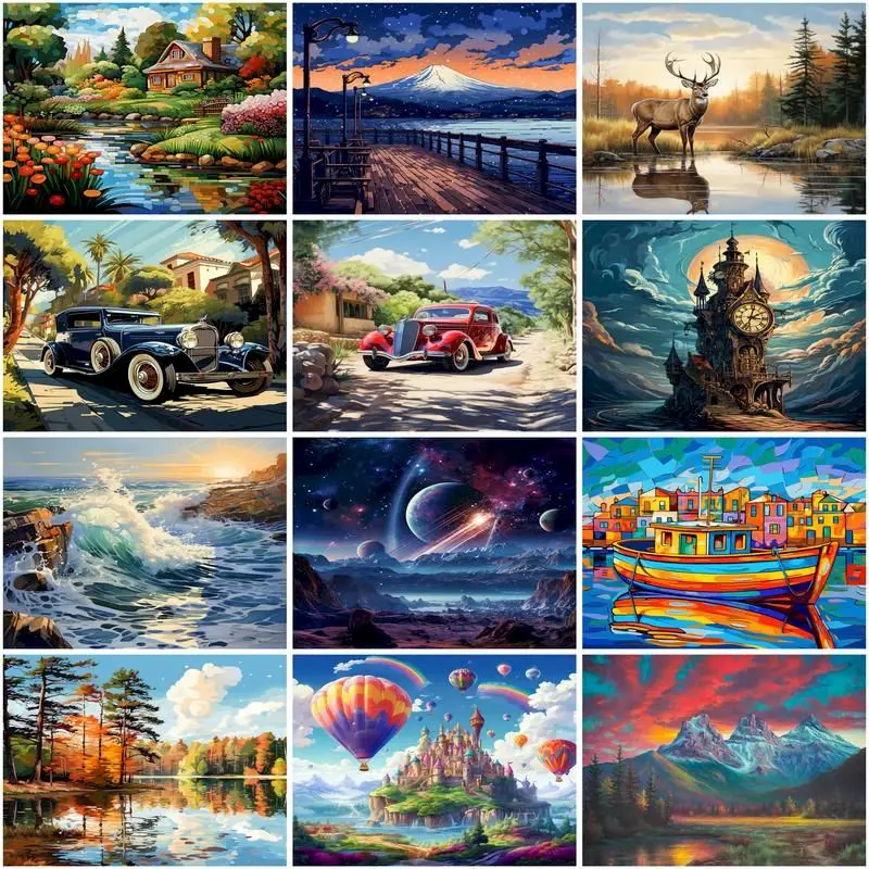 

GATYZTORY Picture By Numbers Seascape Drawing To Paint By Numbers Landscape Handpainted Oil Painting On Canvas Decoration Home