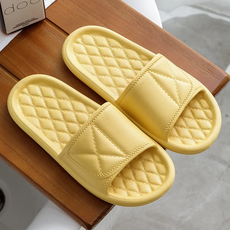 Fashion Concise Women Slippers New Summer Home Flat Lightweight Eva Bathroom Slippers Comfort Massage Women Indoor Slides