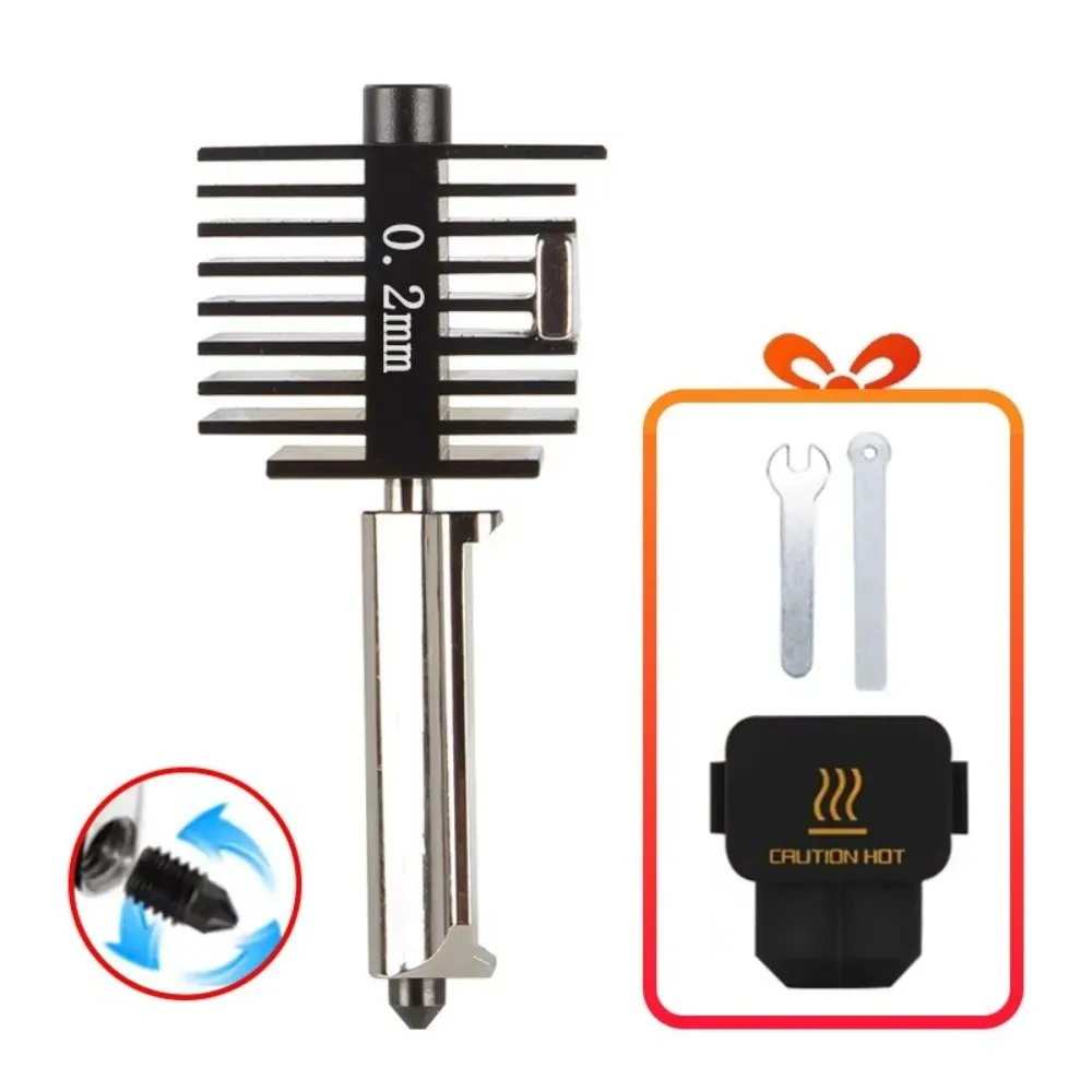 

0.2mm 0.4mm 0.6mm 0.8mm Hot End Print Head Detachable with A Wrench Hardened Steel Nozzle for Bambu Lab A1/A1 mini