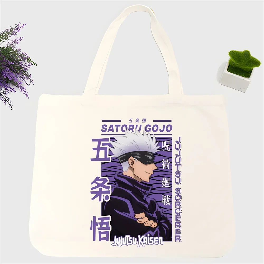 Jujutsu Kaisen Cartoon Ryomen Sukuna Itadori Yuji Okkotsu Yuta Gojo Satoru Print  Eco Reusable Shopping Fashion Ulzzang Bags