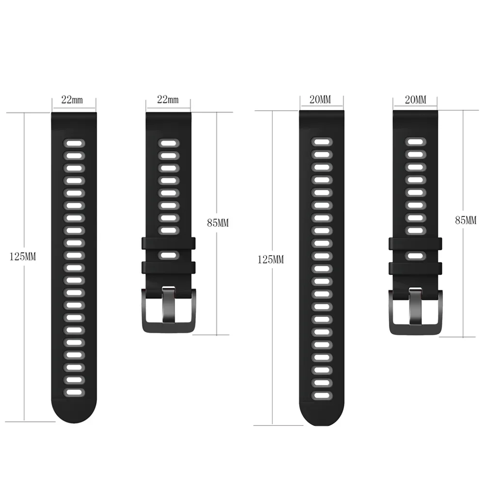 Correa deportiva de 20mm y 22mm para Redmi Watch 5 Active/Lite/Samsung Galaxy Watch 7-FE-6-5-pro-4-Accesorios clásicos de silicona para reloj