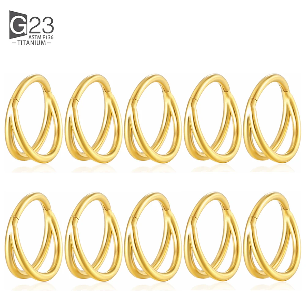 10 stk/partij G23 Titanium Neus Piercing Ring CZ Scharnierende Septum Clicker Segment Oorkraakbeen Tragus Helix Lip Ring Piercing Sieraden