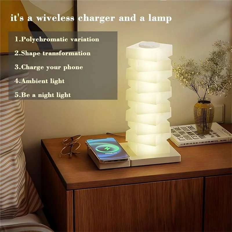 

RGB Desk Lamp With Wireless Changing Touch Table Lamp For Bedside Night Light Gradient Home Atmosphere Decoration
