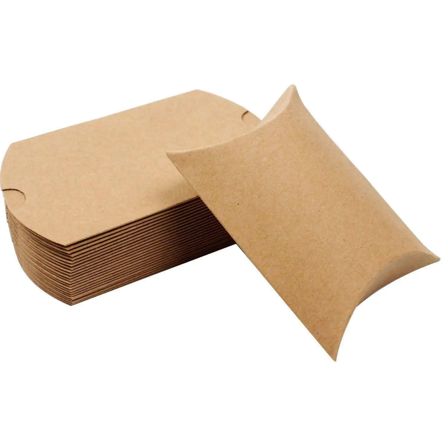 50PCS Kraft Paper Pillow Box Wedding Party Gift Candy Boxes Home Party Birthday Supply Paper Bags for Gifts