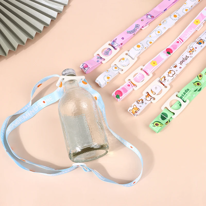 1Pc Water Bottle Shoulder Strap Cute Adjustable Portable Baby Kettle Buckle Lanyard Accessories For Walking Biking Hiking