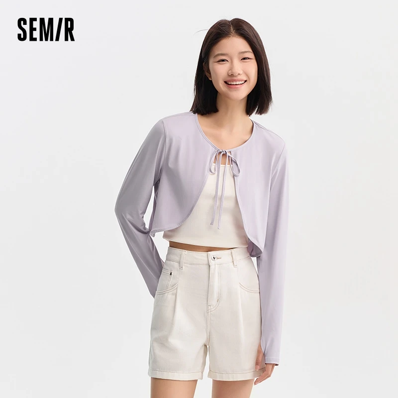 Semir-Veste Courte pour Femme, Châle observateur, Sensation Cool, Soleil, Couleur Unie, Slim, Cardigan Cent et Un, Été 2024