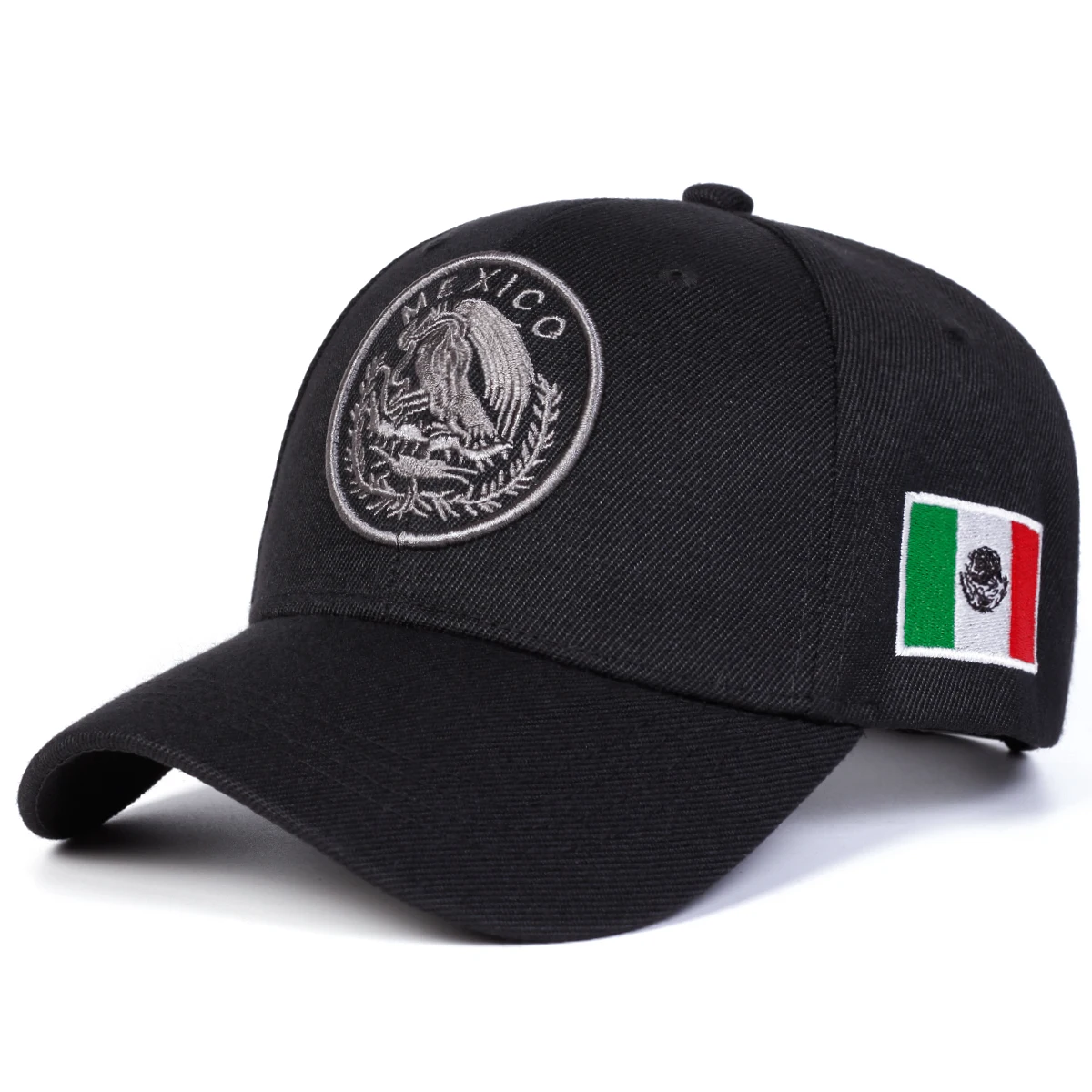 Unisex MEXICO Baseballkappen mit Adler-Stickerei, Frühling und Herbst, für den Außenbereich, verstellbare Freizeithüte, Sonnenschutzhut, Sportkappe – Detail 3