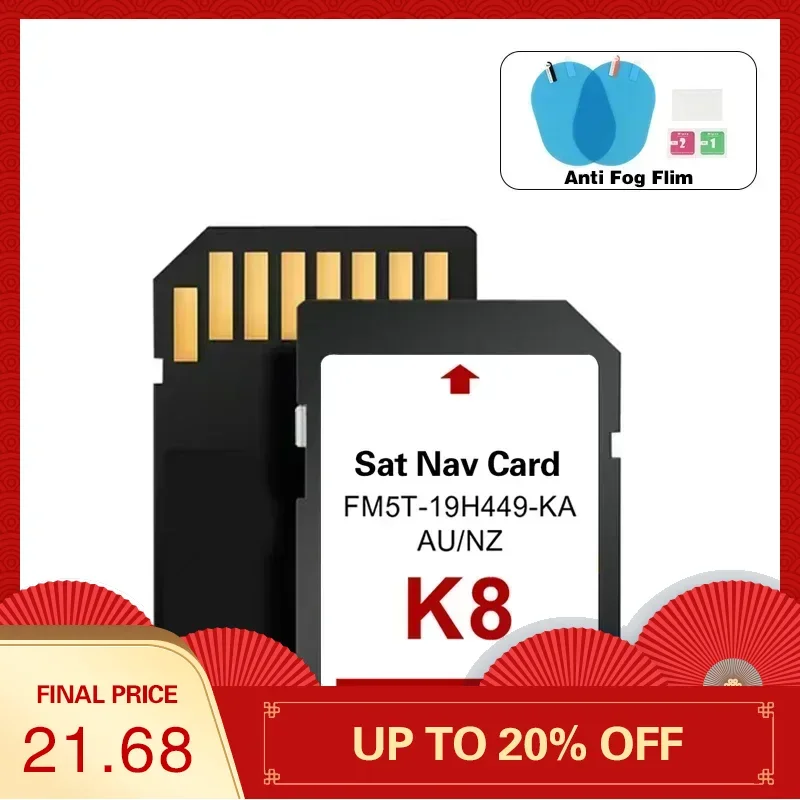 

for Ford Sync2 Multimedia Navigation Focus Mondeo Car K8 Maps GPS AU NZ map 2022 Sat Nav SD Card 8GB Accessories FM5T-19H449-KA