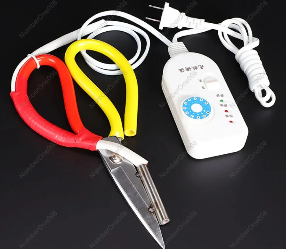 220V Electric Heating Scissors Adjustable Temperature Heat Cutter With Stand Tailor Fabric Cloth Cutting Tools Set 500W