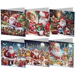 6/12pc Christmas Snowman Handmade DIY Diamond Painting Card Daily Wish Card Gifts for Family Friends/Lover Embroidery Art Kit