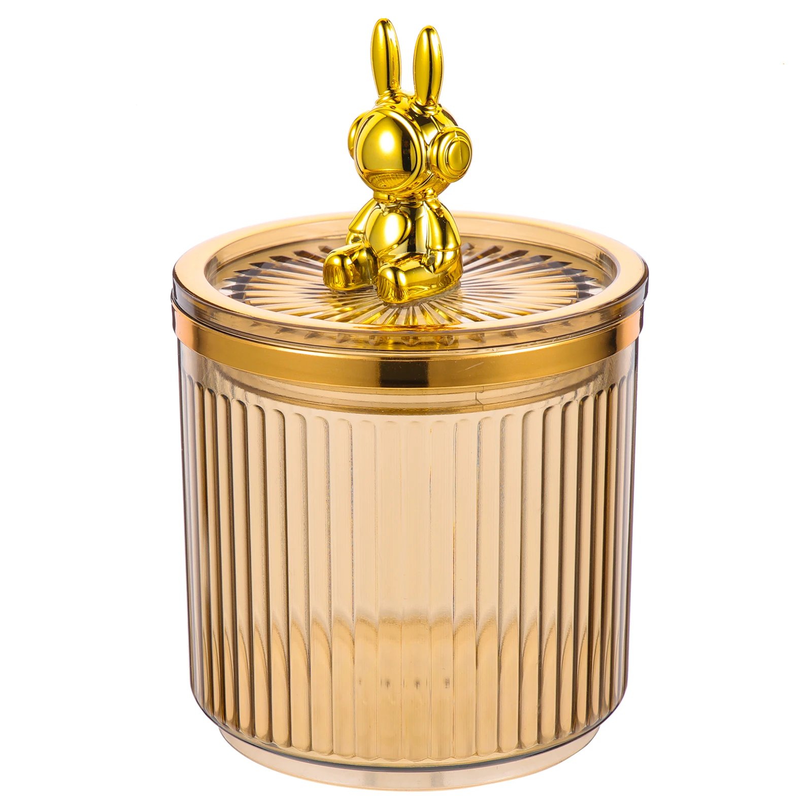 Creative Space Rabbit Acrylic Storage Jar Transparent Household Organizer Bathroom Vanity Decorative Canister For Cotton Pads