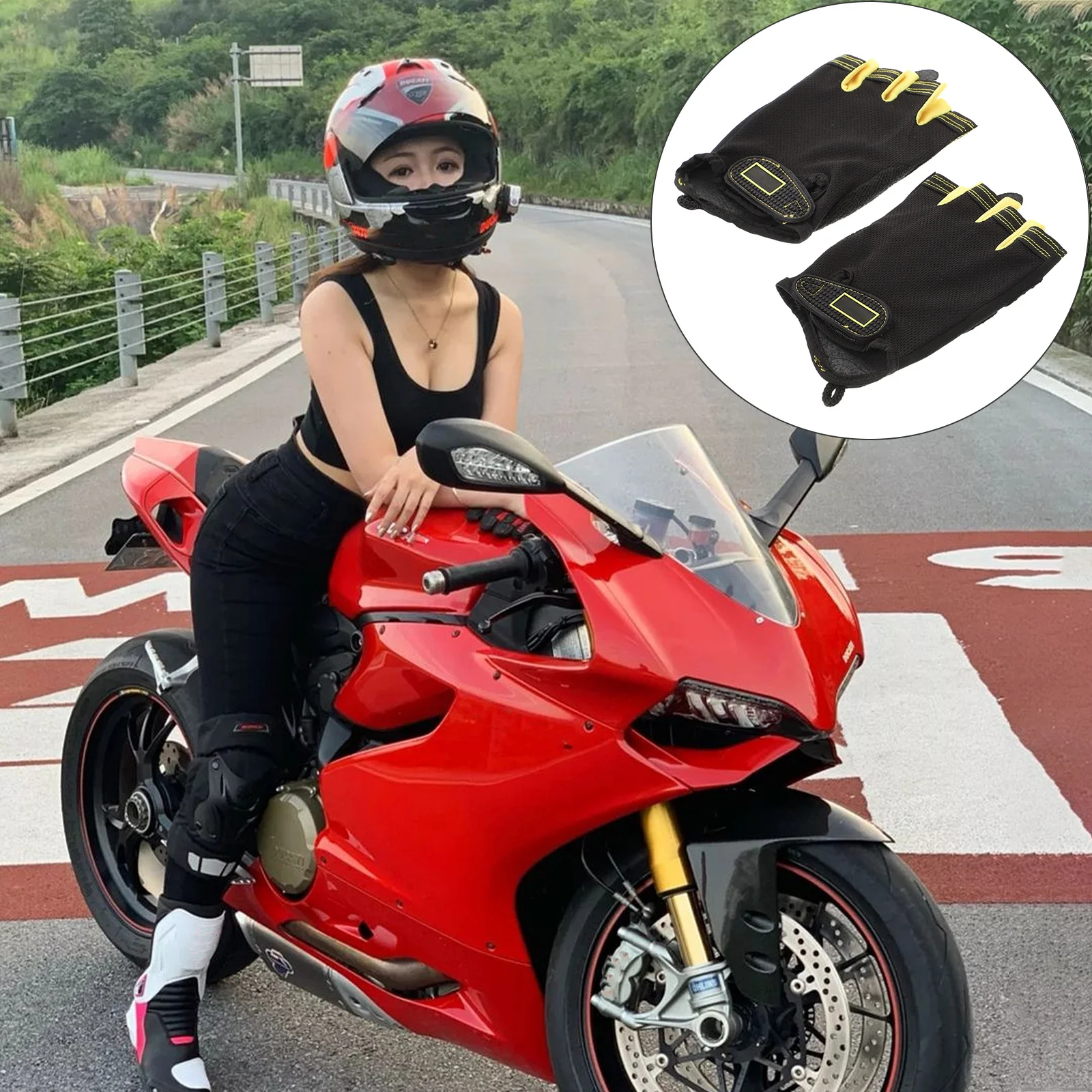 

1 Pair Half-Finger Anti-Slip Gloves High-Quality Nylon Breathable Shockproof For Cycling Mountaineering Outdoor Sports