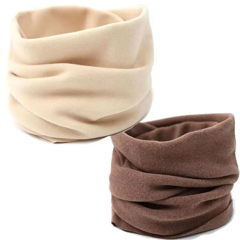 

Pure Wool Knitted Ring Scarf Elegant Neckerscarf Female Soft Warm Cashmere False Collar Neck Warmer Hairband Winter