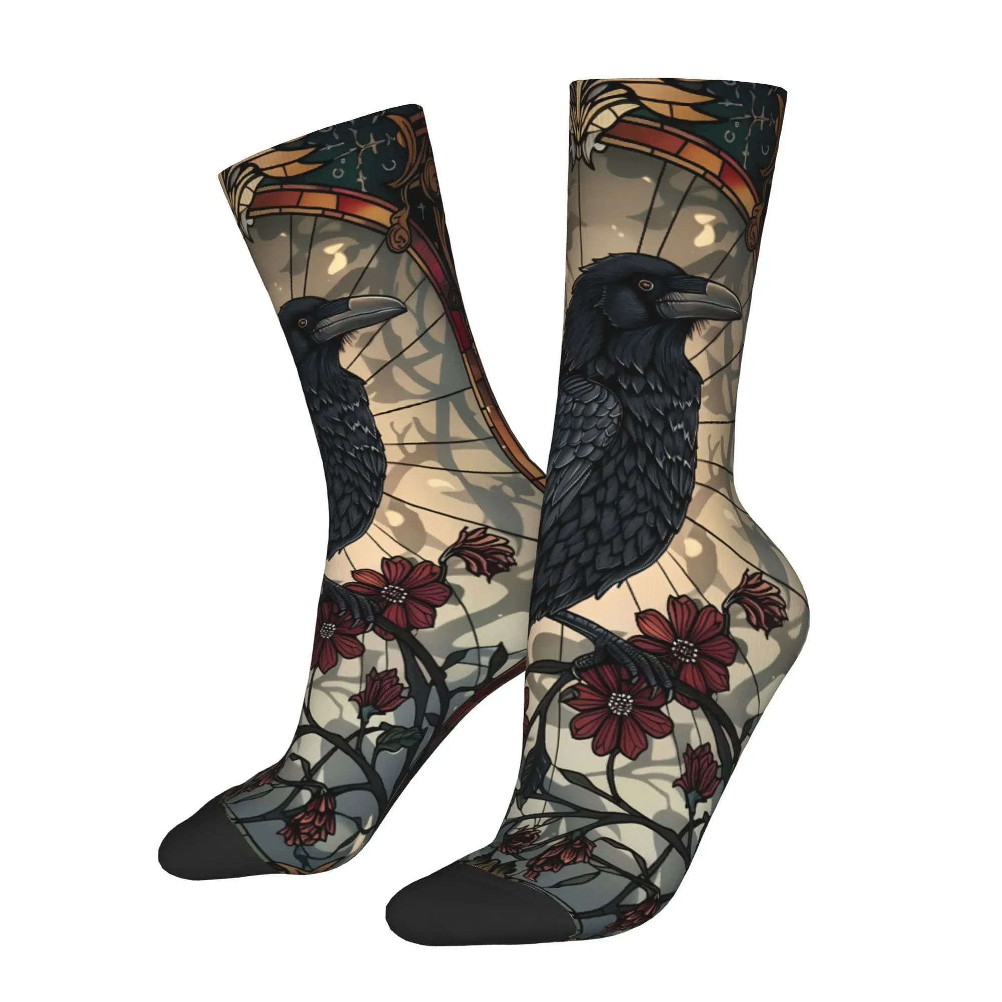 

Мужские носки с принтом вороны из полиэстера