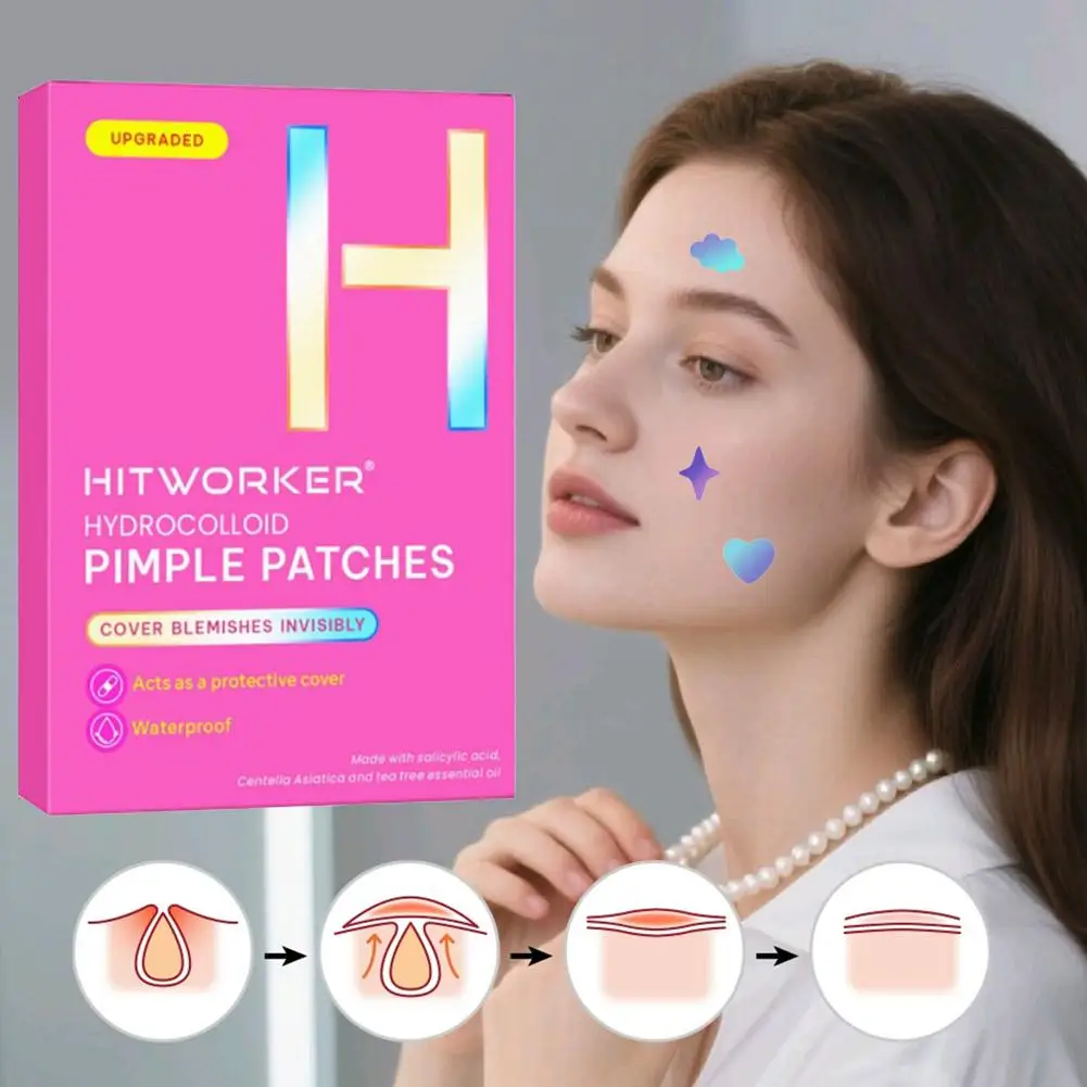 120 قطعة شكل قلب ملون حب الشباب بقع الغروانية المائية لطيف ورقيقة جدا بثرة التصحيح حب الشباب بقعة امتصاص العناية بالبشرة غير مرئية #4