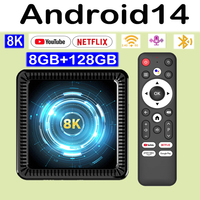 Smart TV Box Q19 8K Android 14 TV Box Allwinner H618 Dual Wifi 5G Bluetooth 5.4 8GB Rom 128GB Google Voice Media Player TV Box