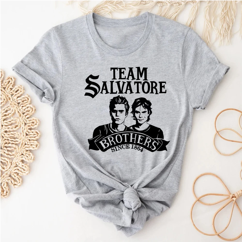 

the Vampire Diaries girl Pop Culture Digital Comfortable Pastel harajuku t-shirt Trendy Pastel Y2k korean clothes Gothic Punk