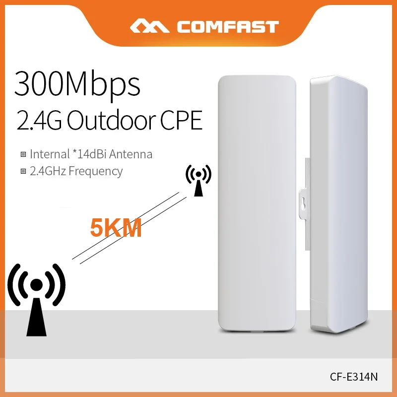 

COMFAST 2,4G 5 км Открытый CPE 300 Мбит/с Беспроводной мост 48 В POE Репетер Wi-Fi дальнего действия Усилитель сигнала Wi-Fi Усилитель расширителя