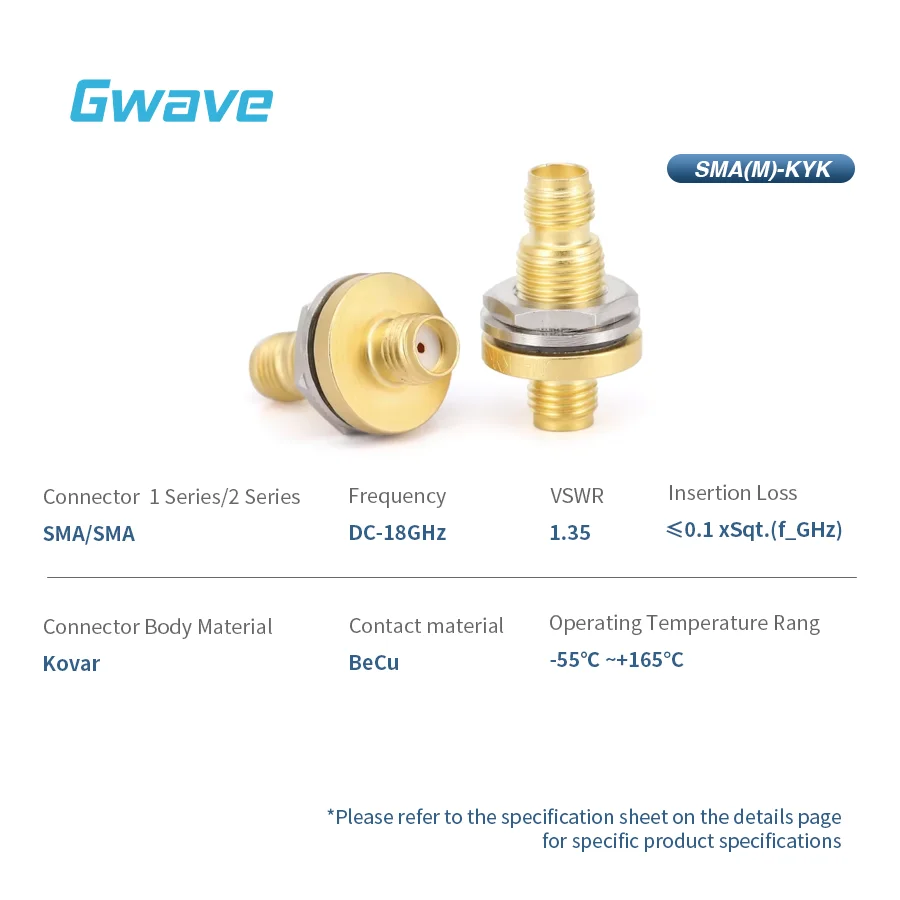 High Frequency SMA Female to SMA Female Millimeter Wave r f Adapter Hermetically Sealed Bulkhead Mount DC-18GHz