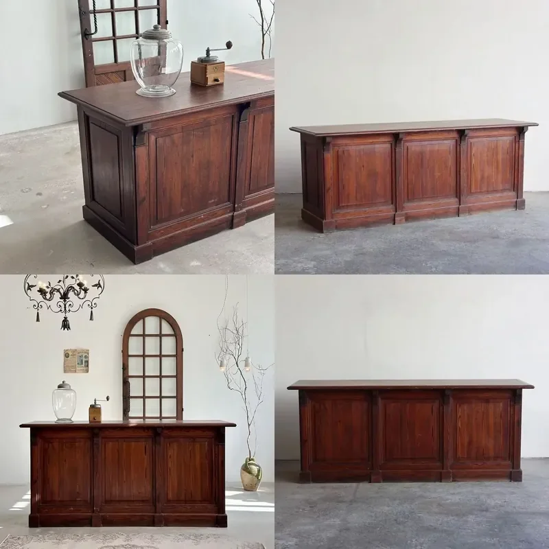 Vintage Italian Style Reception Desk for Coffee Shop Bar Salon Retail Store Checkout Counter Medieval Retro Front Office