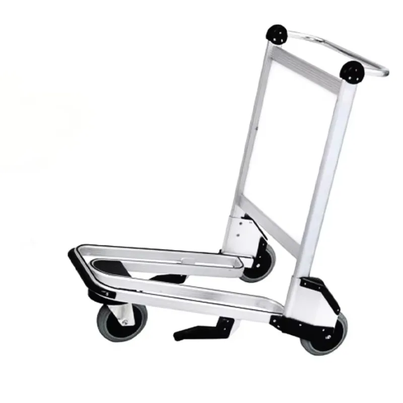 

Aluminum Hand Truck Heavy Duty Platform Truck Warehouse Mute Trolley Push Cart With 10 Inch Wheels