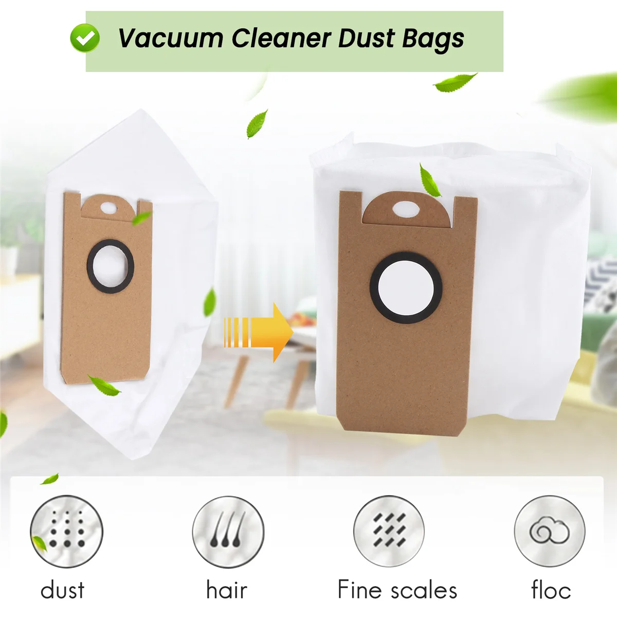 10 Pcs Replacement Dust Bags Collection Trash Bag Accessories for XIAOMI VIOMI S9 Robot Vacuum Cleaner Parts