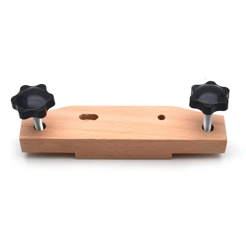 Massivholz-Gitarrenbrücken-Klemmenset mit Holzblock & L-Schlüssel für Einsteiger-Akustikgitarren, Gitarrenbauer-Reparatur- und Pflegewerkzeuge – Detail 6