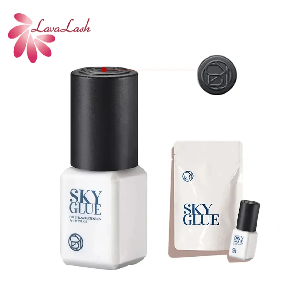 Korea Sky S+ for Eyelash Extensions Adhesive 5ml Black Cap False Lash Glue Tools Sealed Bag Beauty Makeup Professional