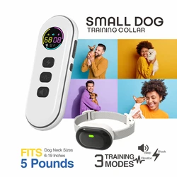 Small Dog Training Collars 300M Remote Control Electric Dog Shock Collar Rechargeable Pet Trainer Bark Control for 5-50lbs Dogs