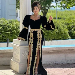 Vestidos Formales Traditional Kosovo Albanian Evening Dresses Long Sleeves Applique Prom Dress Robe De Soirée De Mariage