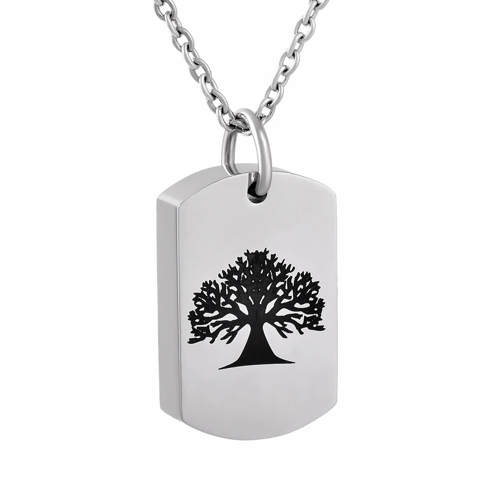 Forever Together Cremation Jewelry Board Urn Necklace Tree Of Life Print Pendant For Pet Ashes Keepsake Stainless Steel Keepsake