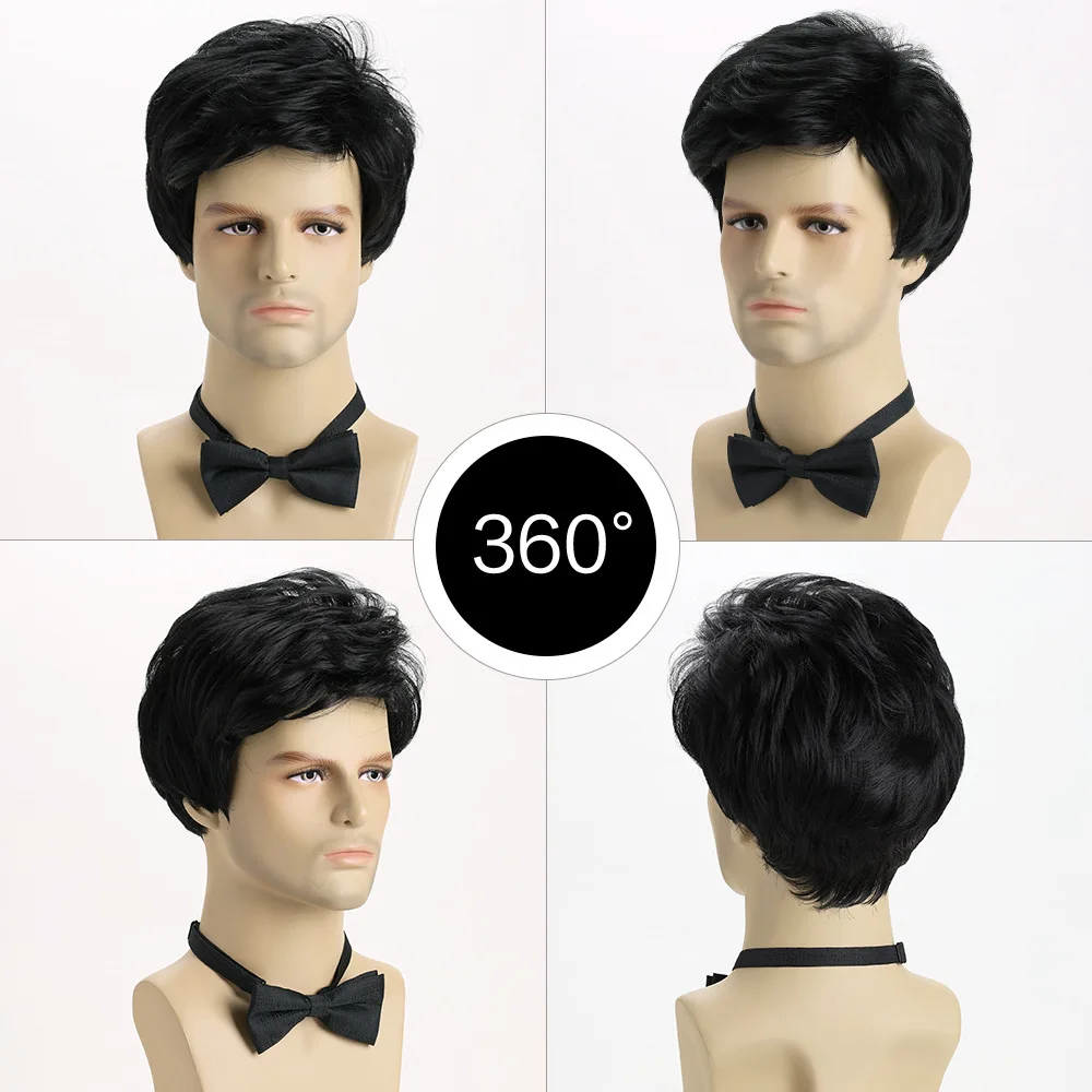 New Wig Short Synthetic Hair Men's Straight Cosplay Chemical Fiber Headgear