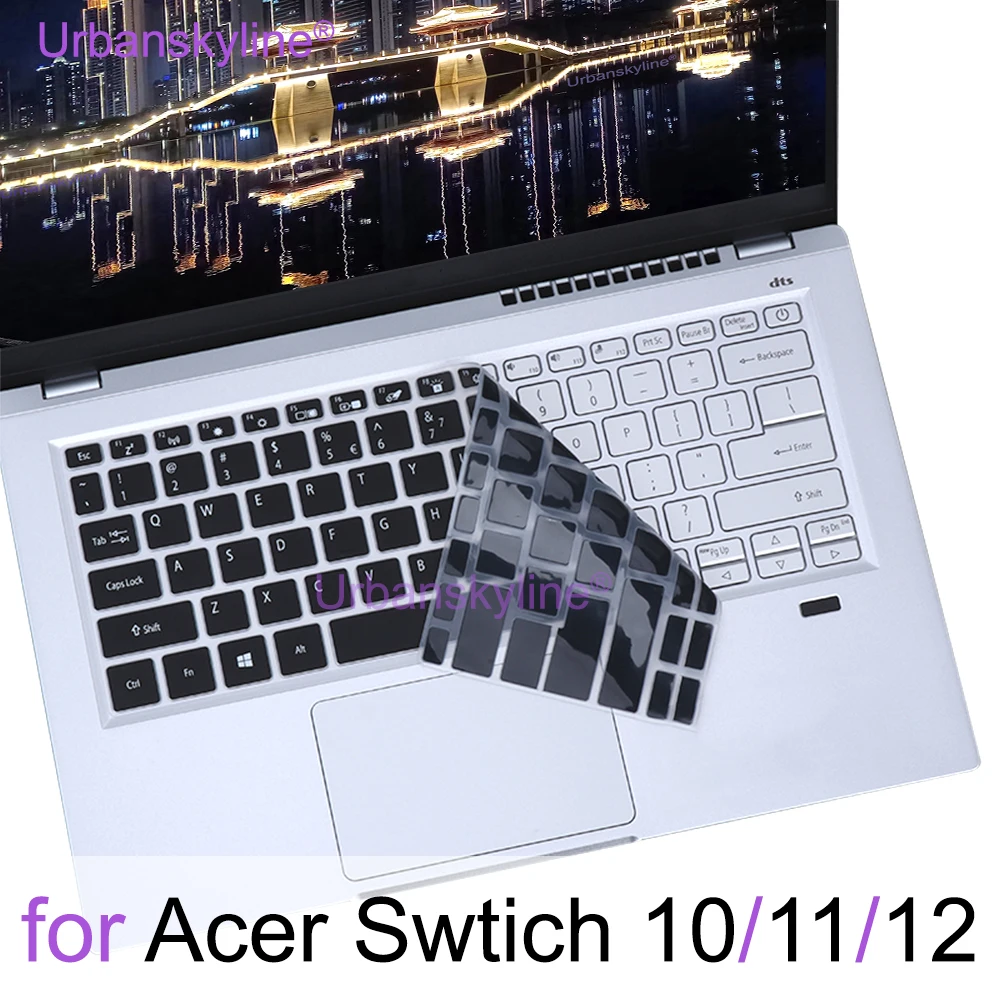 Keyboard Cover for Acer Switch 12 S 11 V SW5-171 SW5-173 SW7-272 Silicone Protector Skin Case Accessories Black Transparent