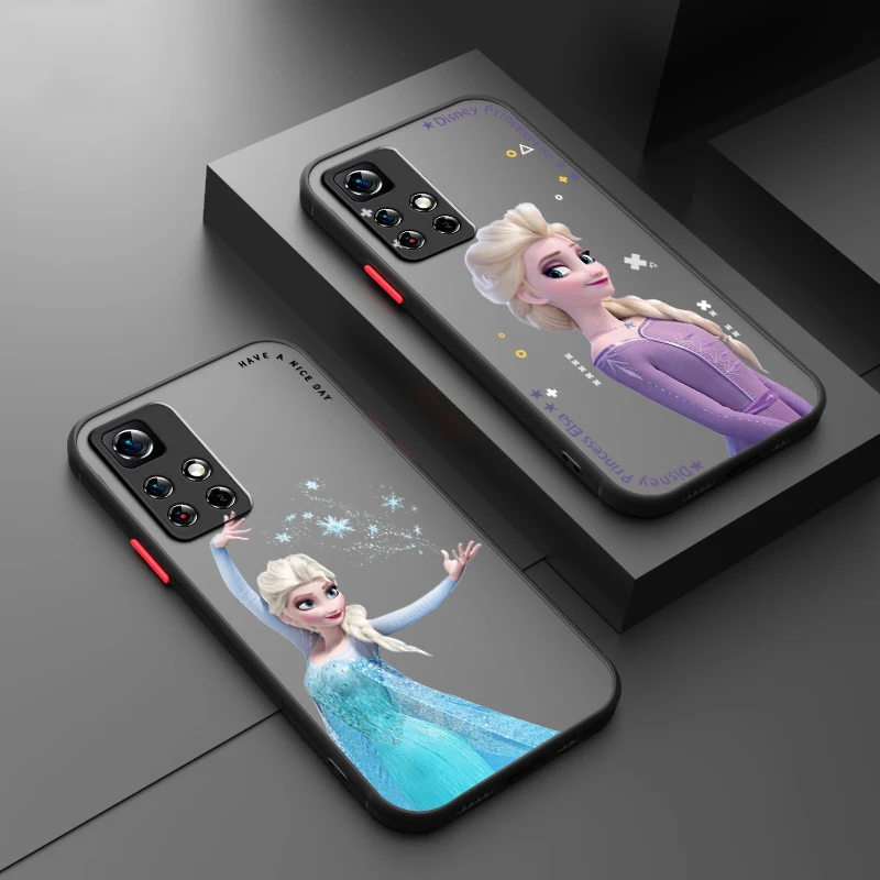 

Disney Frozen Princess Ariel Frosted Translucent For Redmi Note 13R 13 12 12S 12T 11 11T 11E 10 Pro Plus 5G Cover Phone Case