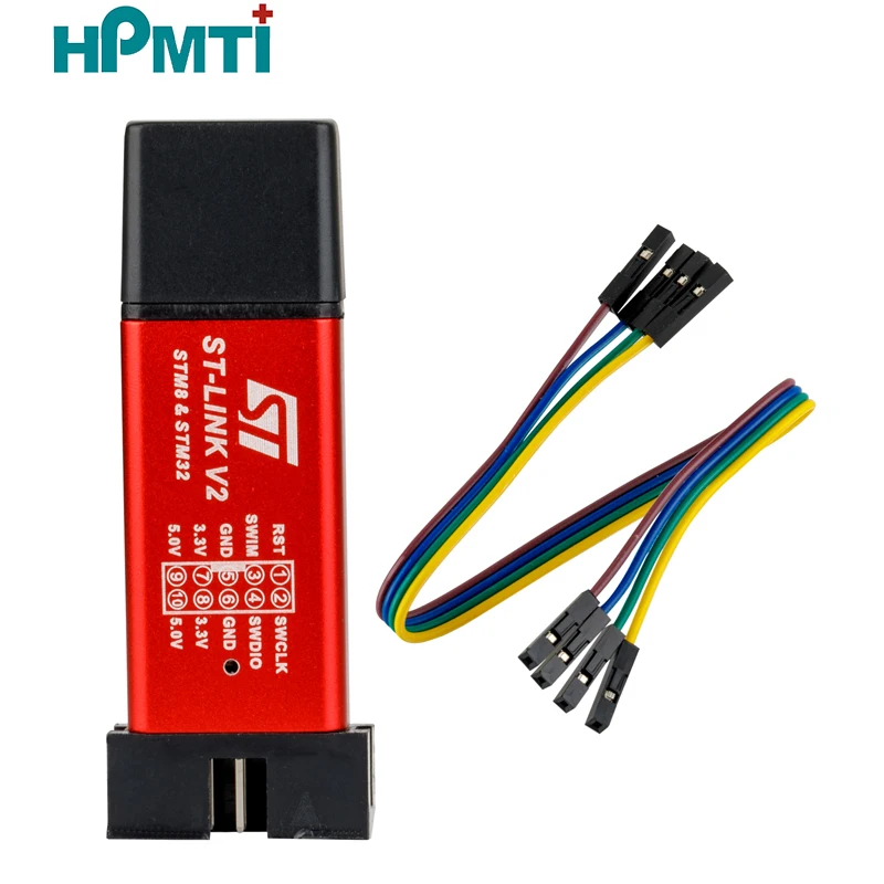 ST LINK Stlink ST-Link V2 Mini STM8 STM32 محاكي تنزيل مبرمج برمجة مع غطاء دوبونت كابل ST Link V2