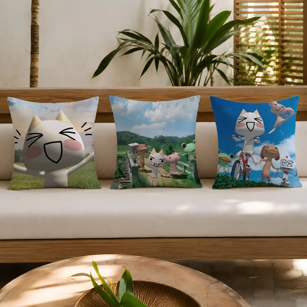 Cute Character T-Toro Inoue Cushion Cover Wrinkle-Resistant Short Plush Cushion Covers Breathable Machine-Washable