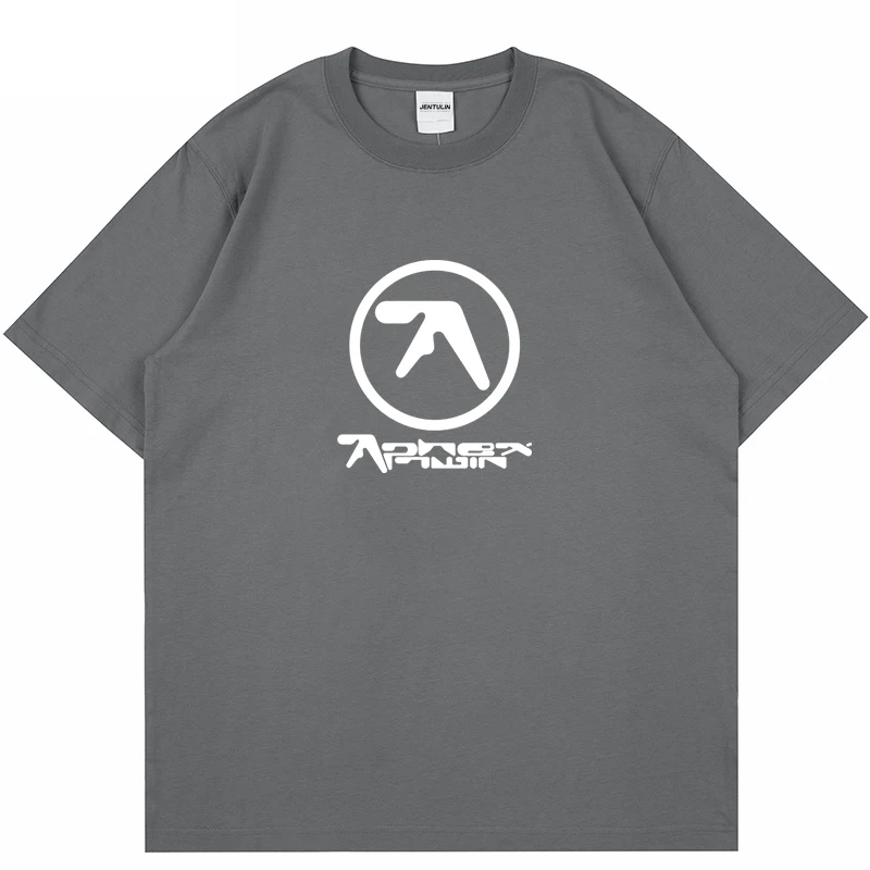 Oversized Men\'s T-Shirt Aphex Twin Cotton Aesthetic Clothing Graphic Short Sleeve Tees Shirt Y2k Print Gothic Tshirt Summer Tops