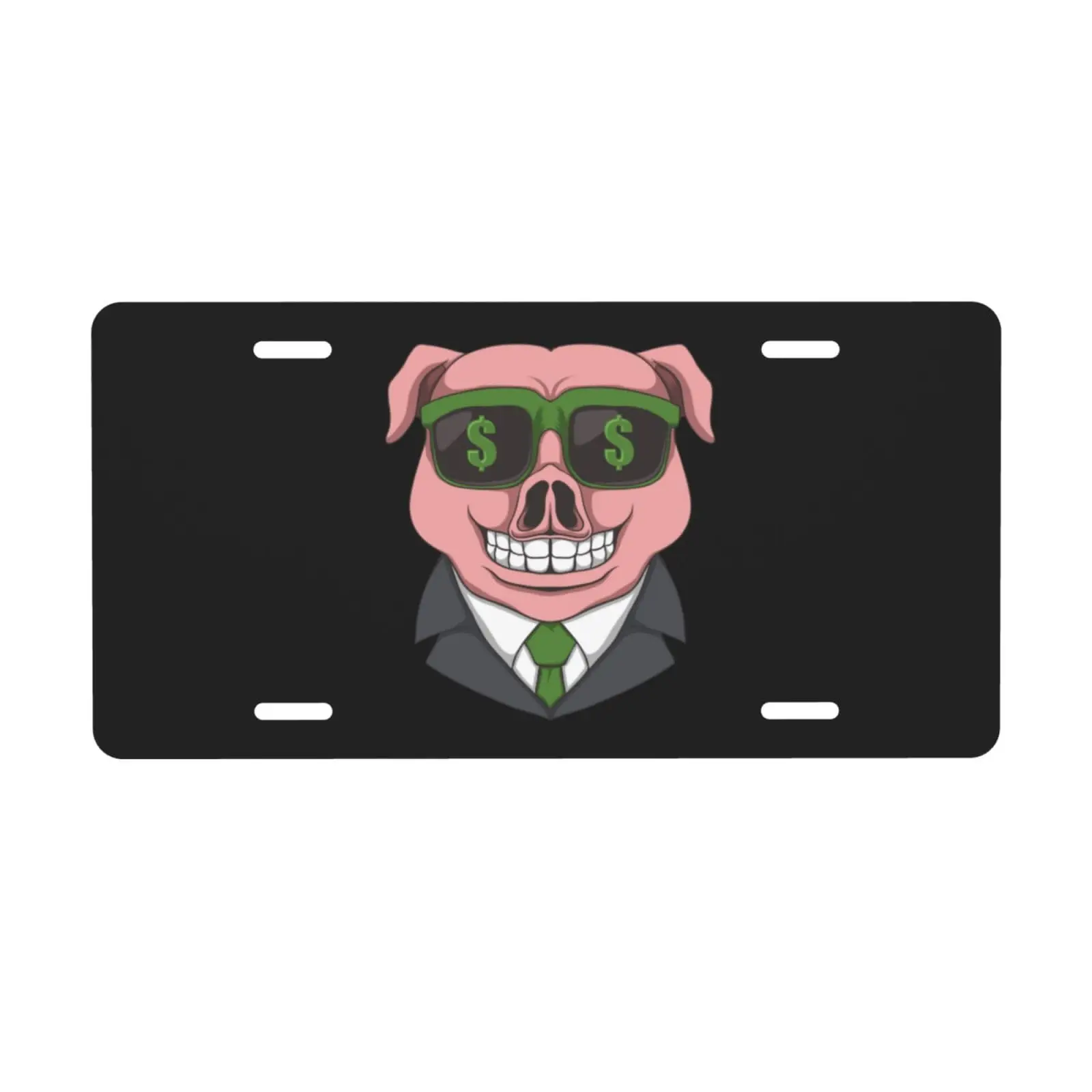 Pigs with Dollar Signs On Their Glasses License Plate 6x12 Inch Decorative Metal Car Front Tag Aluminum Noverlty License Plate f