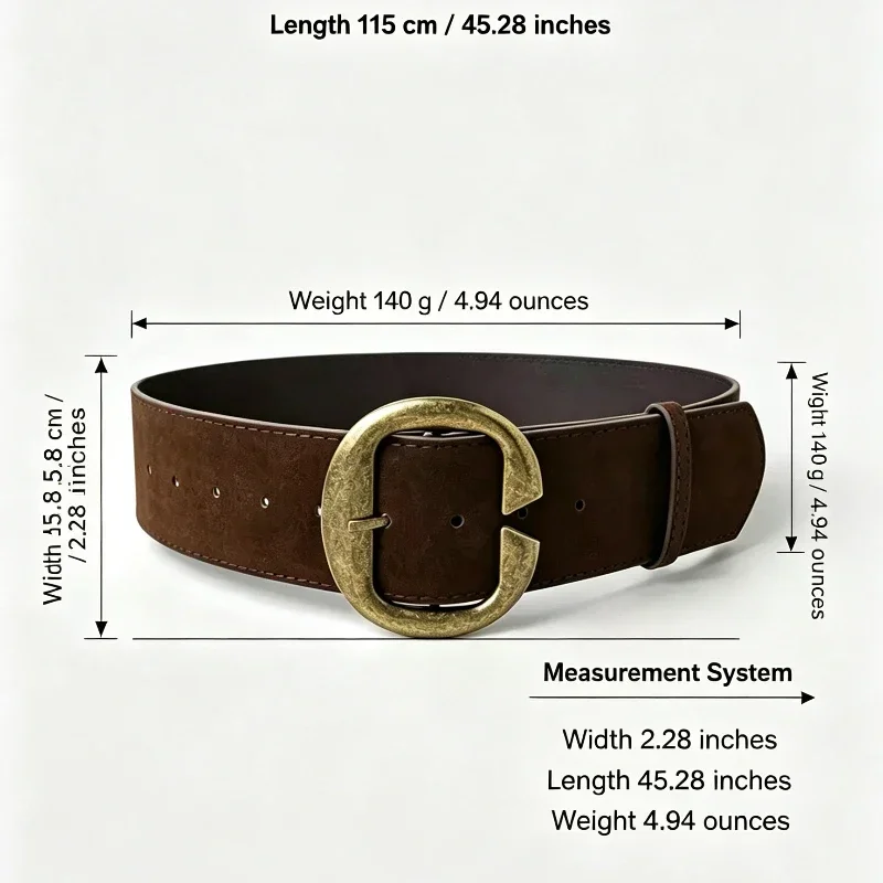 2026 Autumn and Winter Versatile Belt Coat: Vintage Distressed Matte Velvet Leather Waist Cincher for Women