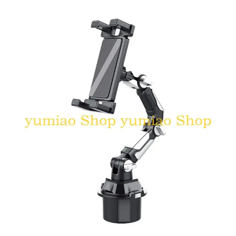 587B Foldable Car Mount For Smartphones Tablets Featuring Elastic Grip And Cup Holder