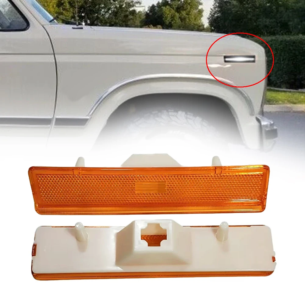 2x Side Marker Light Housing EOTZ15A201A for 1980 to 1986 For Ford For Bronco For F150 F250 F350 Front Mount Direct Fit