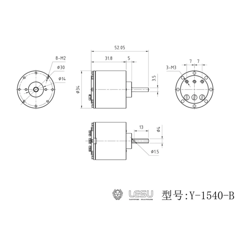 RC 1/14 Motor Metal Plunger for Tamiya Hydraulic Excavator Loader Dump Truck for SCANIA MAN VOLVO Trailer Tipper DIY Parts