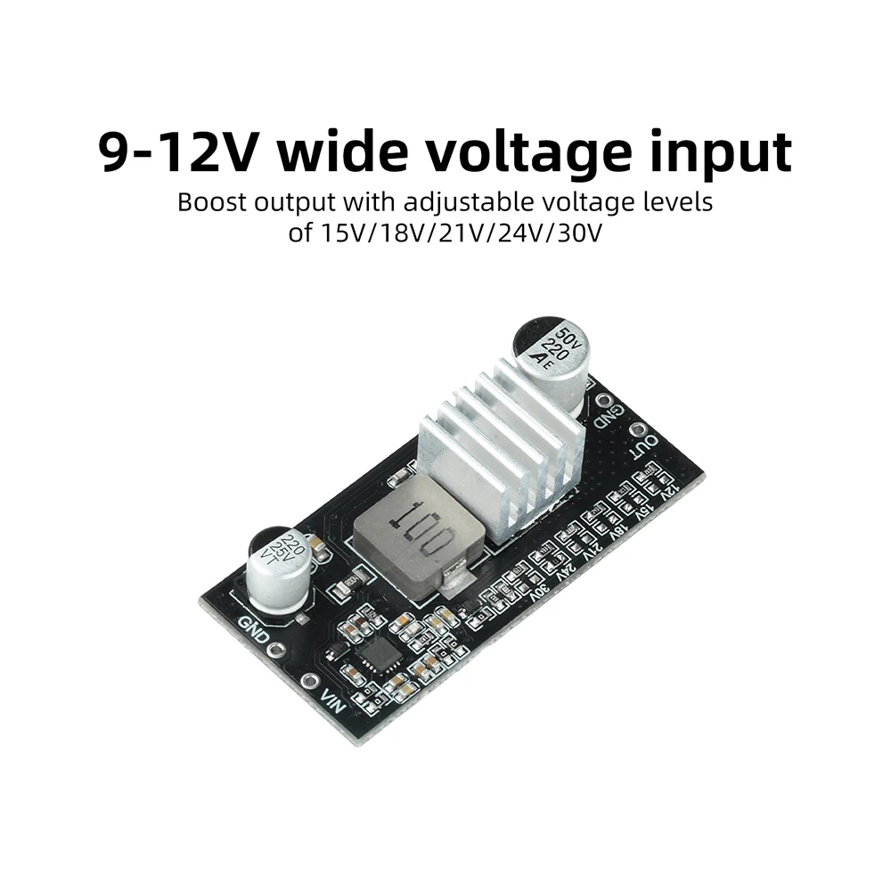 DC-DC 9-12V auf 15V/18V/21V/24V/30V 2A Abwärtswandler-Platine Step-Up-Modul Einstellbare Spannungsversorgung – Detail 3