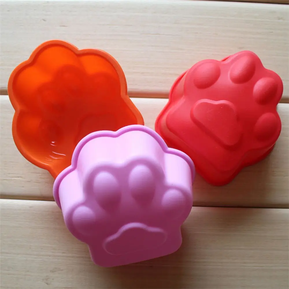 2/3PCS New Cat Paw Print Bakeware Silicone Mould Chocolate Cookie Candy Soap Resin Wax Mold Cake Decorating Tools random color