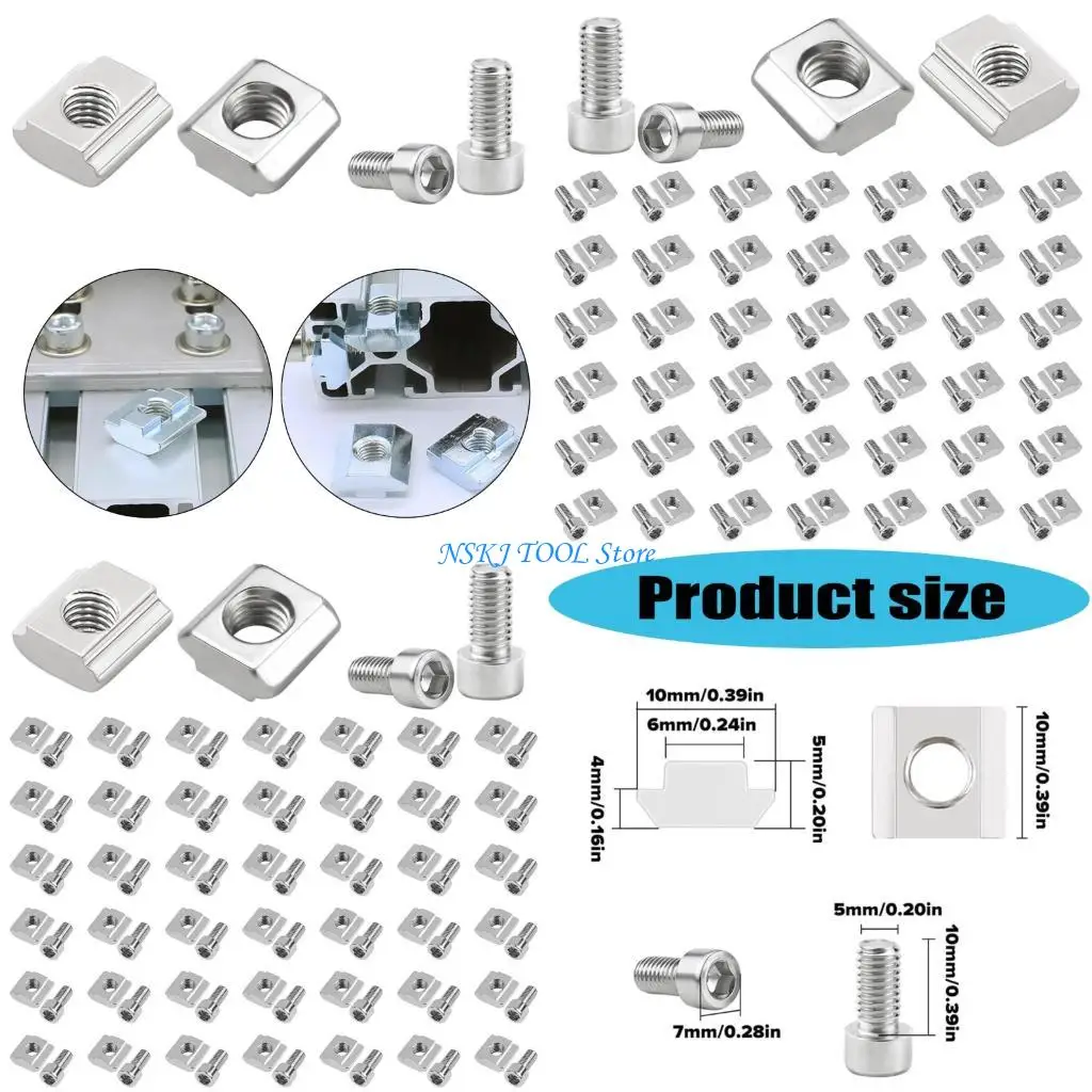 L8RC 5mm Slotted Nut Strong Fasteners for Equipment Assembly DIY Projects