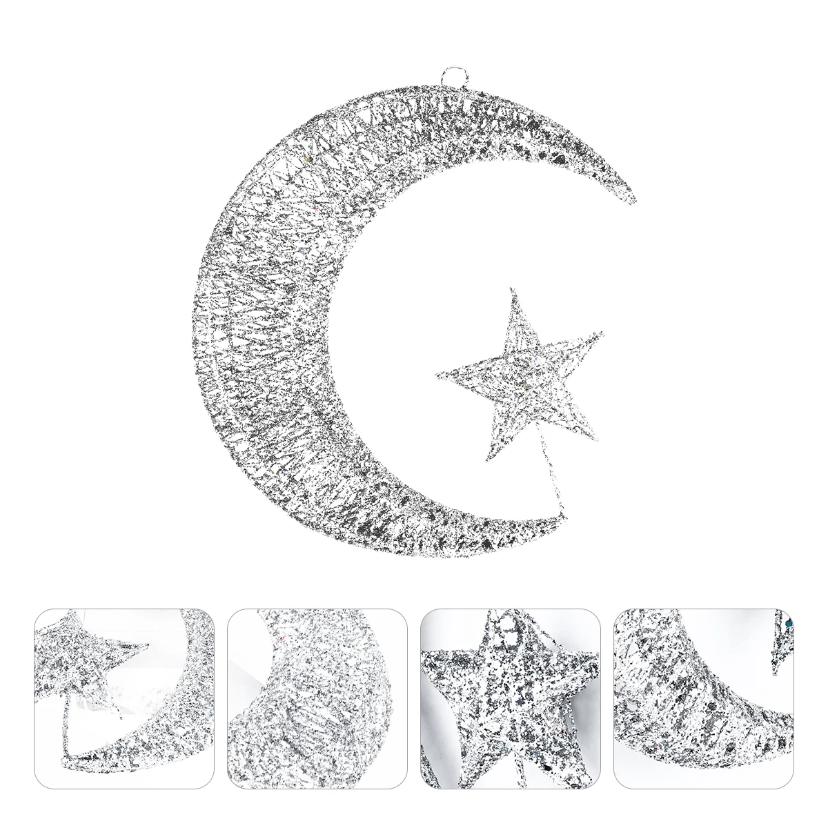 

1pc Iron Craft Star Moon Hanging Decor Pendant Long Lasting Home Garden Office Decoration Christmas Gift 35Cm