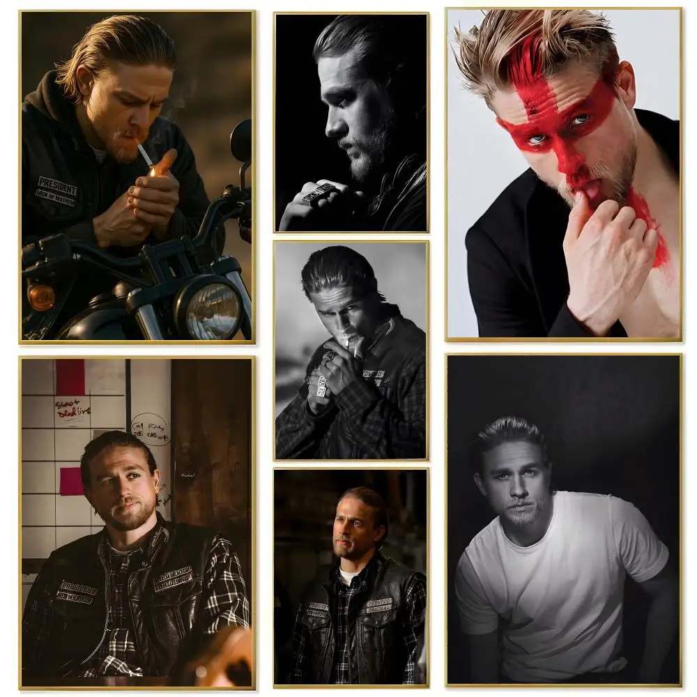 Poster mit Schauspieler C-Charlie H-Hunnam, Wandkunstdruck, geeignet für Wohnzimmer, Schlafzimmer, Bar, Salon, Heimdekoration, Geschenk